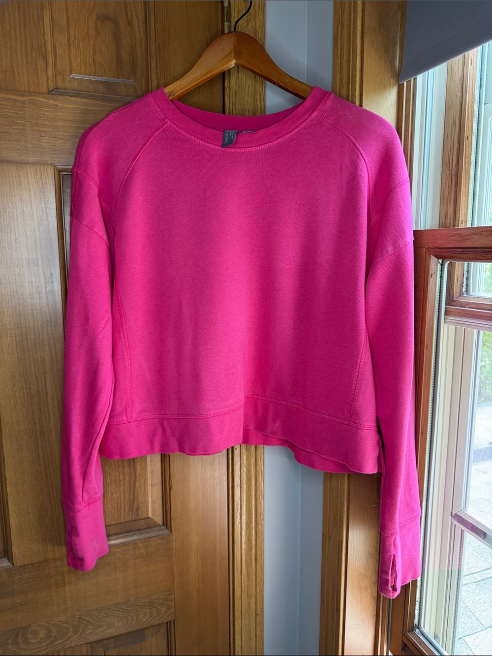 Sweaty Betty Bright Pink After Class Crop Crewneck Sweatshirt Size 8
